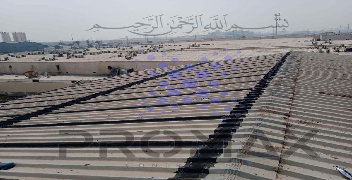 Hamly Internationall Musaffah - metal roof waterproofing project by Promax in Dubai, UAE